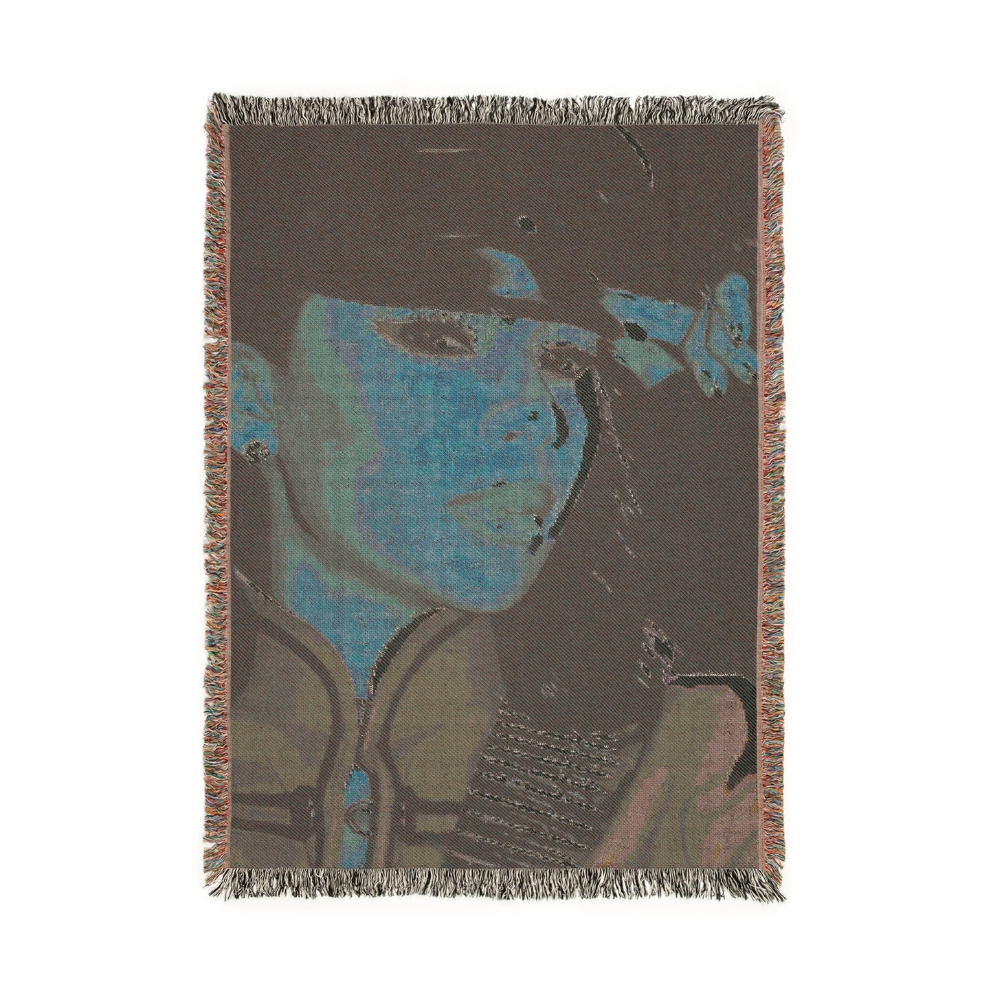 Mariah Burning Blue Woven Blanket