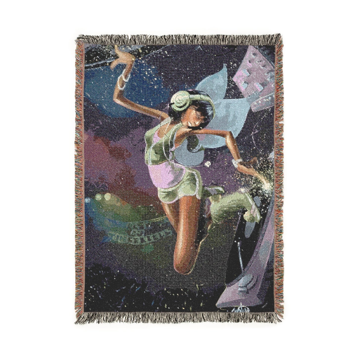 DJ Girl Art Woven Blanket