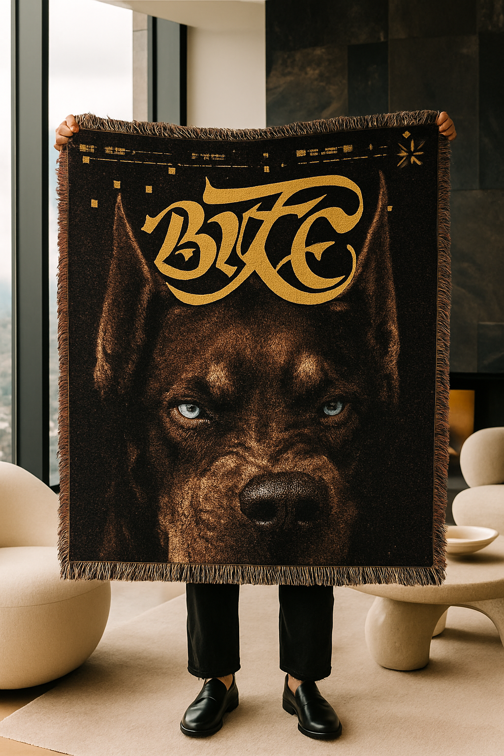 Doberman Woven Blanket