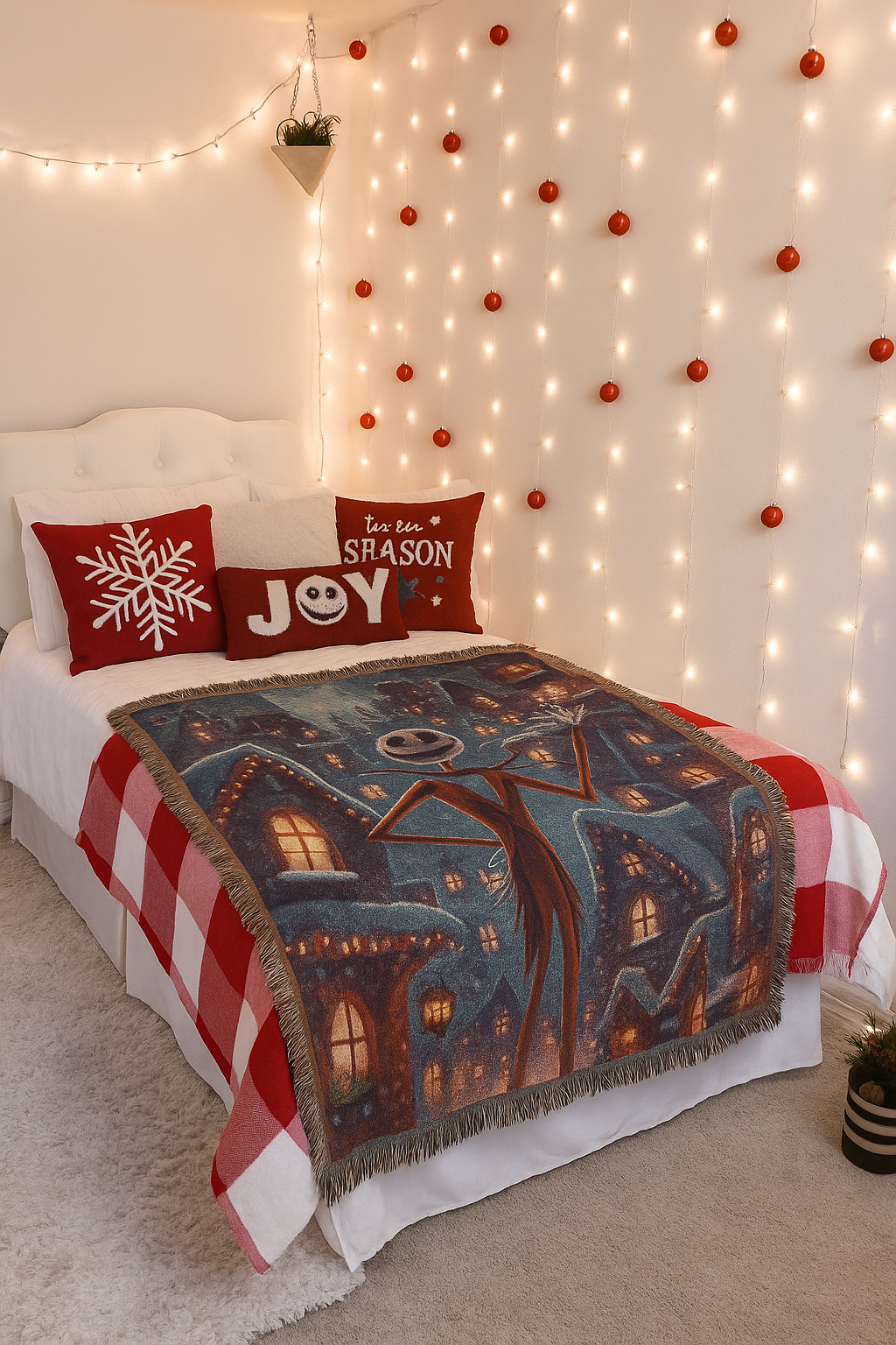 Jack Skellington Holiday Woven Throw Blanket