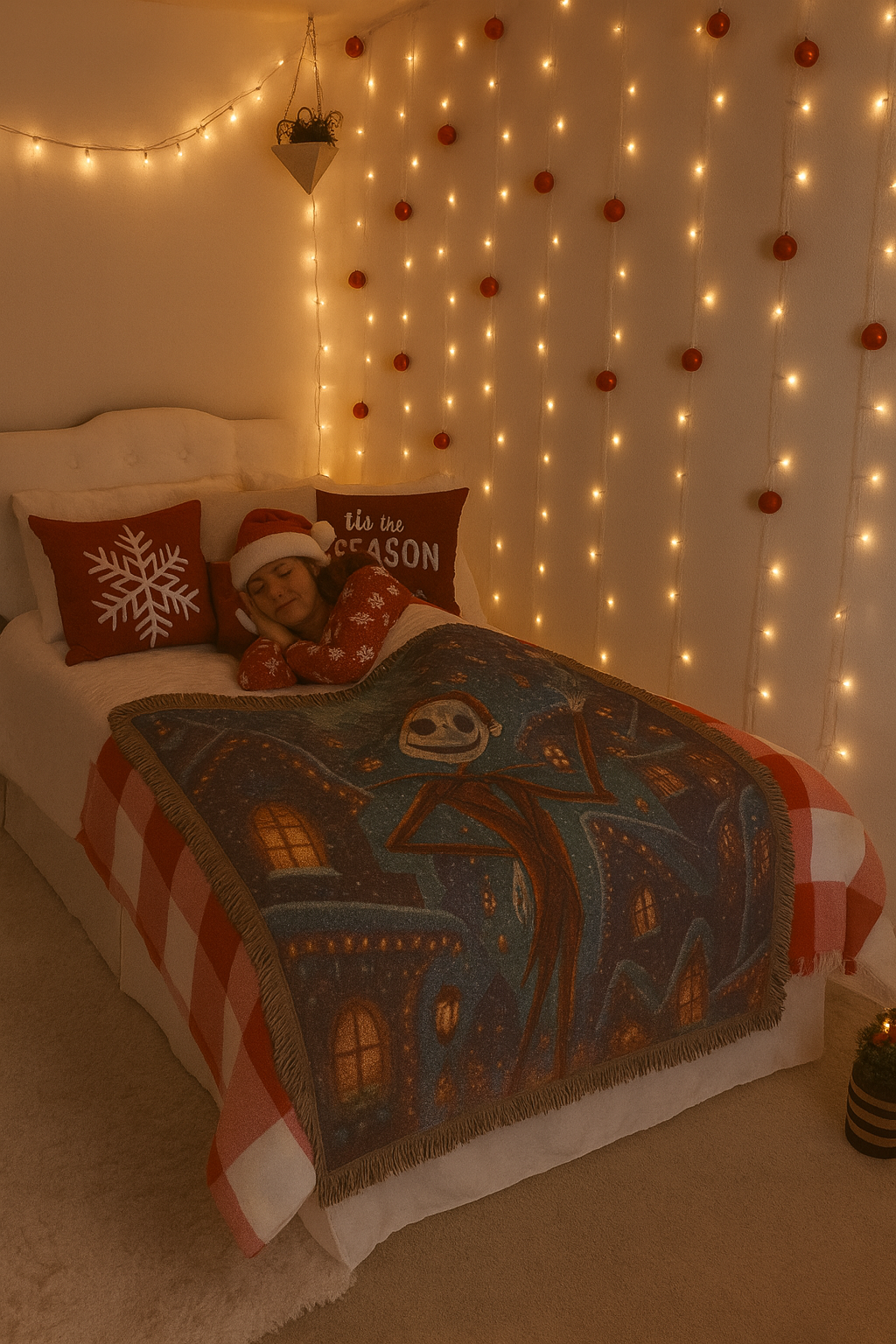 Jack Skellington Holiday Woven Throw Blanket