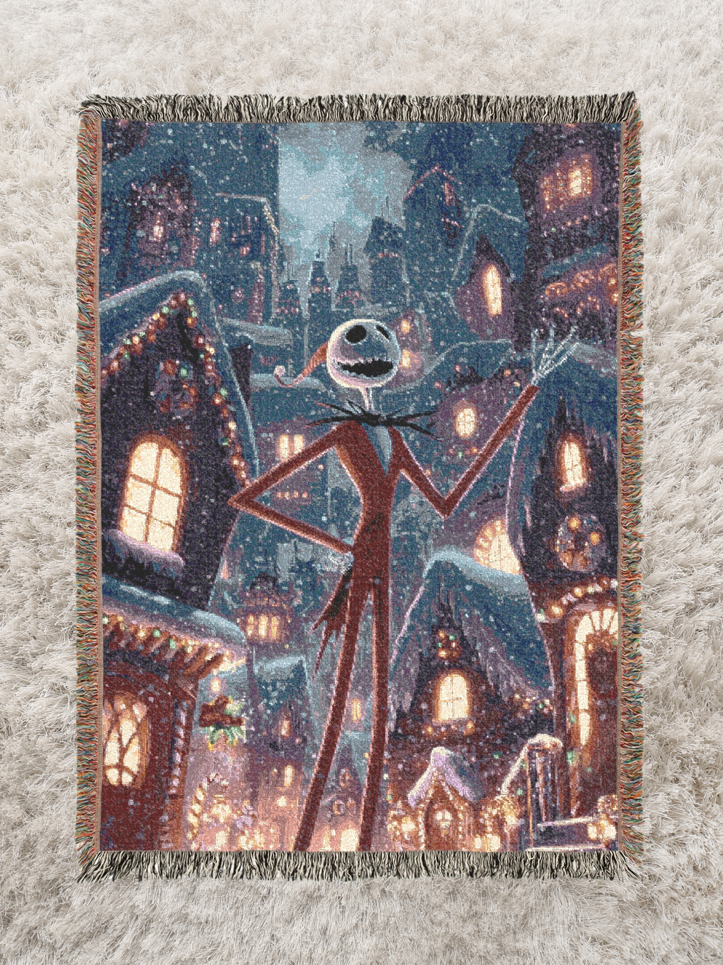 Jack Skellington Holiday Woven Throw Blanket
